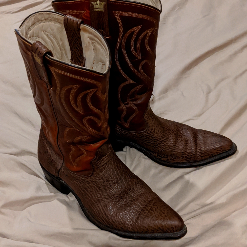 Brown cowboy boots